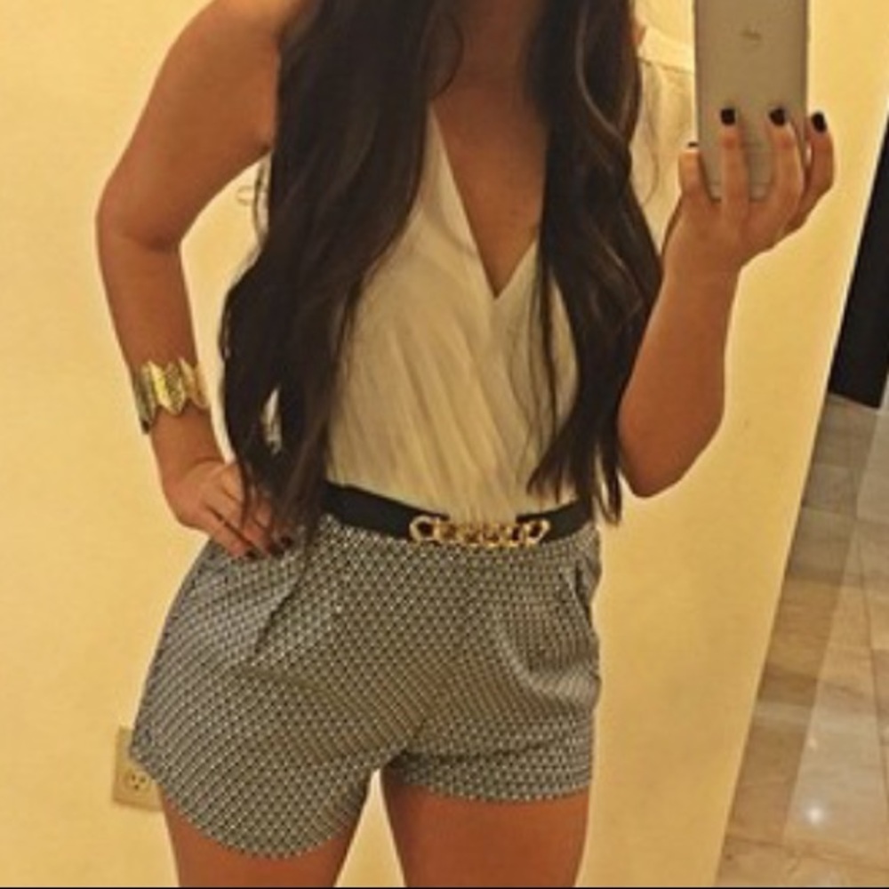 White Top + Shorts Romper